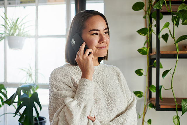 A woman on her cell phone