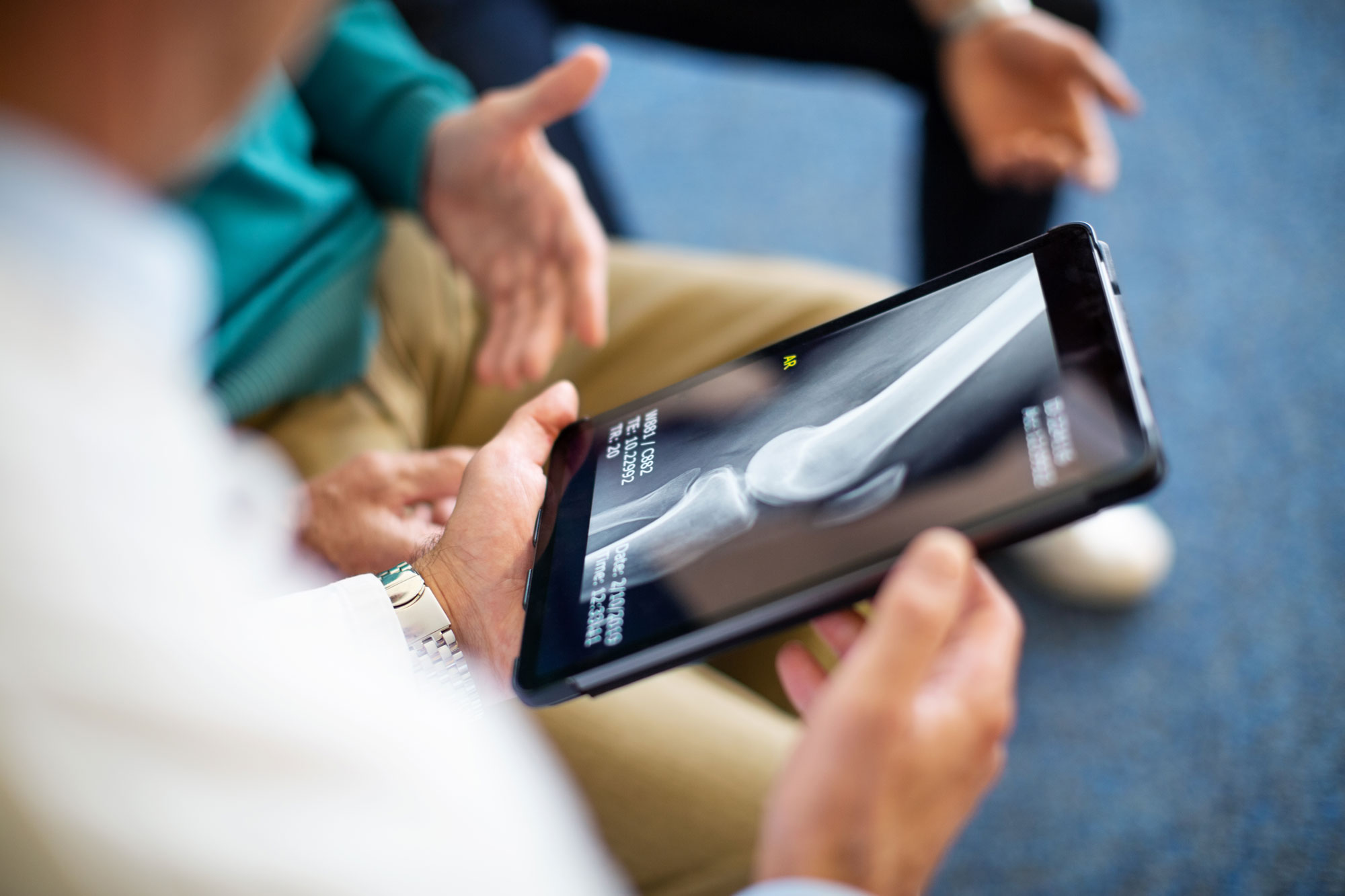 Provider reviewing x-ray results
