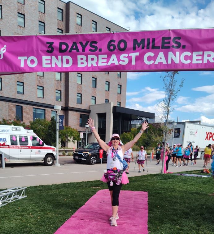 Ingrid celebrates at the Susan G. Komen walk